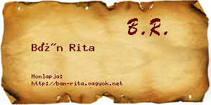 Bán Rita névjegykártya
