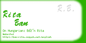 rita ban business card